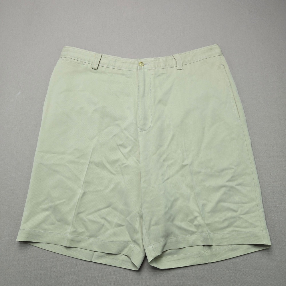 Tommy Bahama Shorts Silk Flat Front Luxury Casual Khaki Tan Men 36 Chino Resort